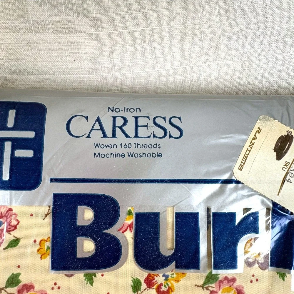 Vintage Burlington Caress Twin Sheet Set Floral Butterfly Scalloped New NOS